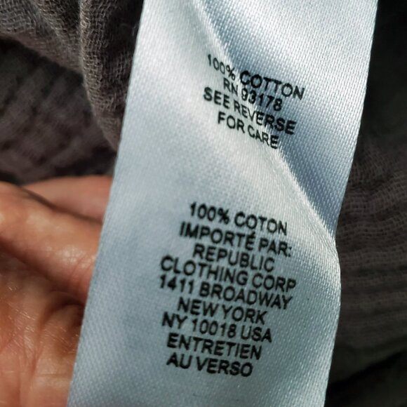 T Tahari Woman Crinkle 100% Cotton Gauze Boxy Raw edges Cap sleeve Grey Size 3XL - Picture 10 of 15